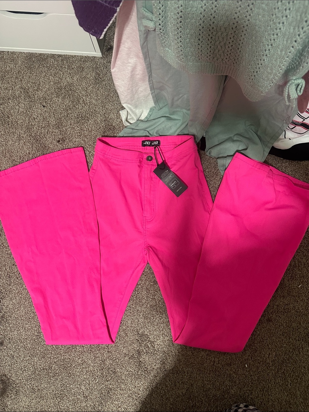 ASUS Neon Pink High-Rise Wide-Leg Pants